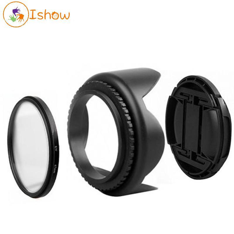 HL 55mm filtro UV+tapa de lente+KIT de capucha de lente para D5500 D5300 D5600 D3400 AF-P