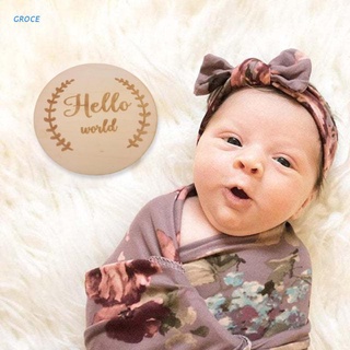 GROCE Wooden Milestone Cards Growth Commemorative Baby Birth Monthly Recording Card (1)