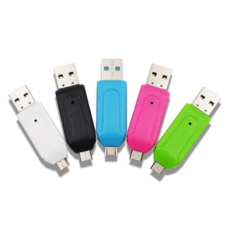 2 In 1 USB OTG Adapter Universal Micro USB TF SD Card Reader QI