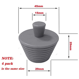 ABBYES - tapón de silicón para bañera (2/4/6 unidades), color gris (2)