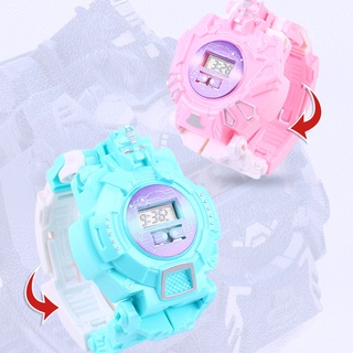 Reloj Para Niños Transformers Robot Creativo Reloj Luminoso Regalo De Cumpleaños (4)