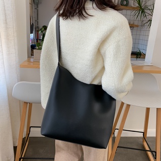 ▪Bolso de otoño e invierno para mujer, bolso grande 2020, nuevo bolso de cubo con textura coreana, bolso de mensajero simple y salvaje, bolso de hombro para mujer