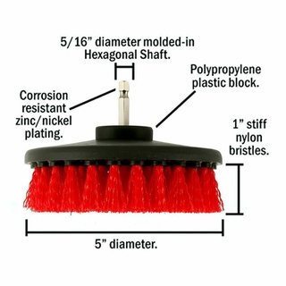 Cepillo de disco 5\'\ '\' para la mayoría de taladros inalámbricos de plástico de alta resistencia (5)