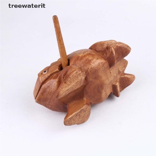 Treewaterit Mini Instrumento Musical De madera Tradicional Estilo rana De la suerte percusión De dinero