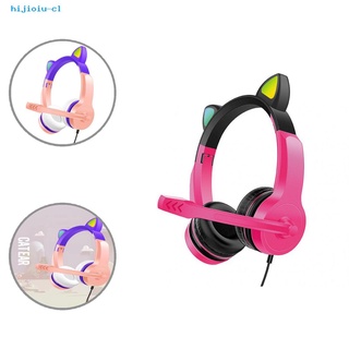 HU Durable Headphone Cute Cat Ear Earpieces Gaming Headset Clear Sound for Mobile Phone