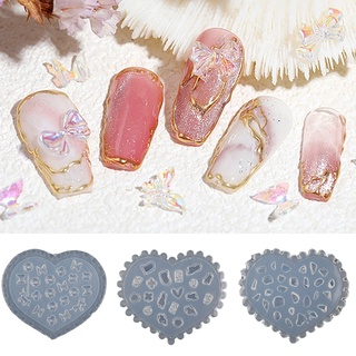 chaiopi molde de uñas en forma de corazón patrones 3d silicona arte de uñas molde de silicona diy artesanía decoración herramientas para salón (4)