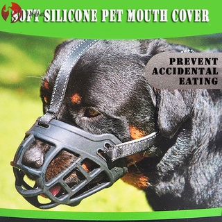 silicona perro mascota hocico malla transpirable anti-mordida anti-ladrido plegable cubierta de la boca para perro