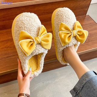 Estilo de hadas de suela gruesa zapatillas de piel femenina arco otoño 2021 nuevo Baotou casual exterior desgaste zapatillas de algodón marea