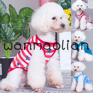 Wanmaolian perro camisa sin mangas agradable a la piel de algodón ropa para mascotas perro camiseta para cachorro