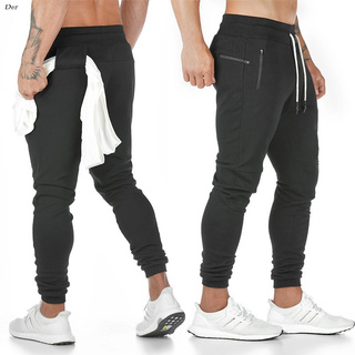 Pantalones deportivos casuales delgados con bolsillos Para hombre/pantalones deportivos Fitness