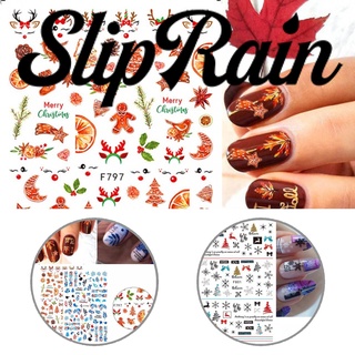 SlipRain - pegatina holográfica para manicura, diseño holográfico de navidad, copo de nieve, bricolaje, para invierno