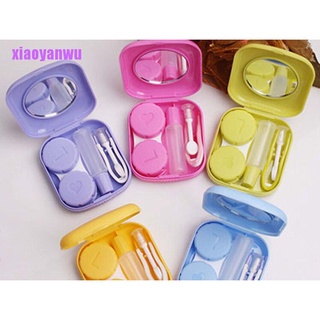 [xiaoyanwu]Travel Outdoor Cute Mini Storage Contact Lens Holder Case Mirror Box Container