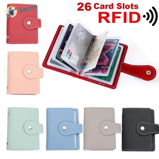 Kr Bolsa Multifuncional color Pastel Para tarjeta Rfid bloqueado 26 compartimientos De tarjetas Multifuncional