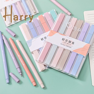 [Harry] Linda moda macarons color doble cabeza marcador Simple diario nota de mano cuenta color resaltador Durable acuarela pluma