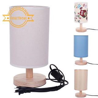Lámpara de mesa de lino de madera E27 AC110V-240V enchufe de ee.uu. lino (1)