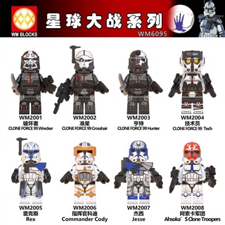wm6095 wm2003 hunter clone force 99 star wars compatible con legoing minifigures bloques de construcción juguetes de bebé para niños