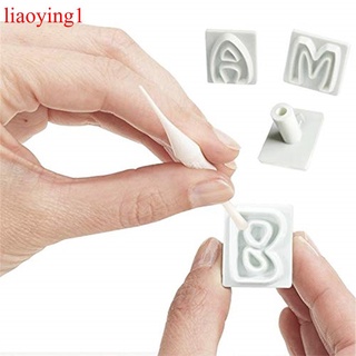 liaoying1 64 piezas de plástico del alfabeto cortadores de galletas de fondant molde superior e inferior art deco número de letras sellos (6)