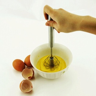 mezclador de mano giratorio de acero inoxidable batidor de huevos batidor herramienta de cocina