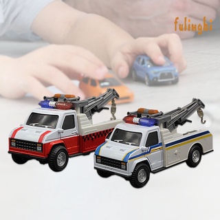 FLB 1/28 Pull Back Traffic Police Rescue Truck Crane Car Kids Simulation Model Toy
