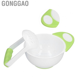 gonggao baby food masher bowl set antideslizante mango largo fruta vegetal puré de puré con varilla de molienda (1)