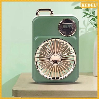 [kedel] Ventilador de escritorio USB, Mini ventilador de mesa, ventilador de refrigeración portátil con 2 velocidades, con reloj, ventilador de cochecito alimentado por USB, silencioso Personal