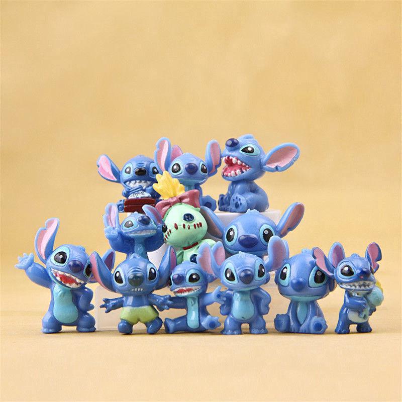 12 unids/Set Disney Lilo & Stitch Collection Set niños regalo figuras de acción juguetes regalo (1)