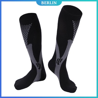 (berlín) 2 calcetines de compresión unisex deportes running fútbol elástico calcetines (negro xxl)
