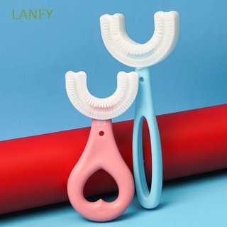 Lanfy cepillo De dientes De silicona Para bebé con mango Para niños De 2 a 12 años/Multicolorido (1)