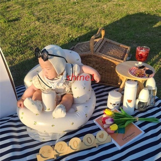 shine1 multifuncional bebé pvc inflable asiento inflable baño sofá aprendizaje comer cena silla taburete de baño