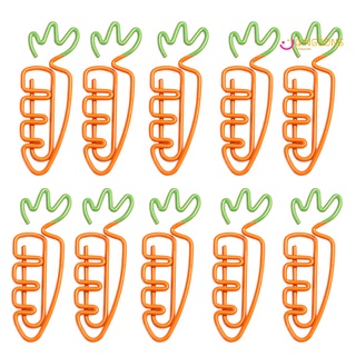 qingsong 10 piezas en forma de zanahoria marcapáginas de papel clip pin oficina papelería suministros escolares (8)
