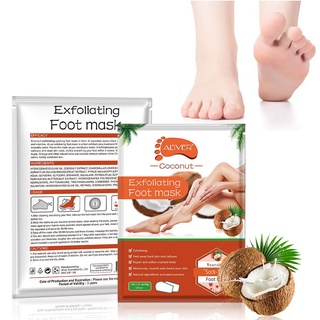 ❀ifashion1❀1 Pair Exfoliating Feet Mask Pedicure Peel Off Dead Skin Remover (Coconut)