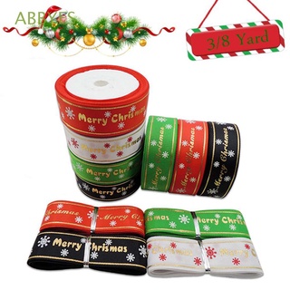 abbyes 25 mm cinta de navidad poliéster satén cinta bronceadora regalo embalaje arte envoltura diy manualidades feliz navidad decoración de navidad