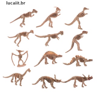 FOSSIL (Luiithot) 12pcs varios dinosaurios plásticos fósiles esqueleto Dino figuras niños juguete regalo [lucaiit]
