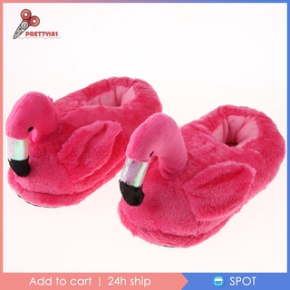 [-PRE1-9] Flamingo Suave De Felpa Caliente Zapatillas De Casa Zapatos De Interior Completas Rosa