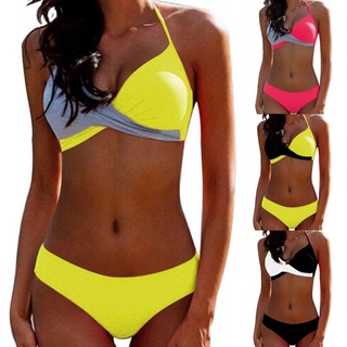 Mujer trajes de baño Bikini conjunto Push-up sujetador acolchado traje de baño traje de playa 2 piezas