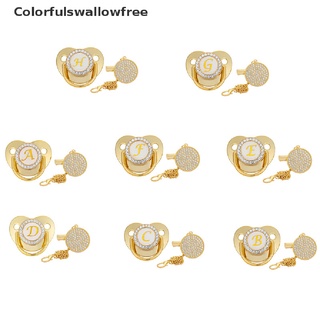 colorfulswallowfree 26 nombre inicial chupete y chupete clips bebé pezón bling chupete belle