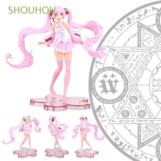 shouhou coleccionando miku hatsune lindo pvc muñeca anime modelo miku figura adornos regalos rosa sakura figuras de acción