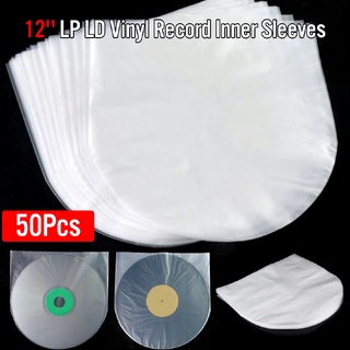 50pcs 12" lp ld music vinilo disco antiestático transparente cubierta de plástico interior