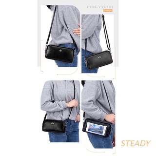 steady mujeres pequeño crossbody bolso de hombro transparente pantalla táctil teléfono celular bolsa caso de cuero sintético muñequeras embrague cartera bolso bolso