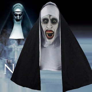 The Nun Horror Mask Halloween Party The Conjuring Valak Scary Latex Masks With Headscarf