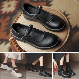 Women Girls Block Mid Heel Platform Buckle Mary Jane Shoes Patent PU Leather Pumps Vintage