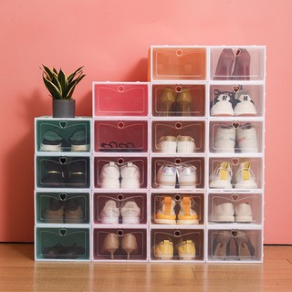 Caja de almacenamiento de zapatos transparente caja de zapatos libre costura a prueba de polvo caja de almacenamiento