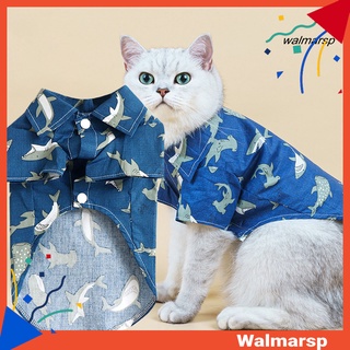 [Wmp] camiseta para mascotas, diseño de solapa, amigable con la piel, Casual, para gatos, ropa para mascotas