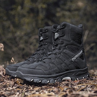 más el tamaño 39-47 camuflaje militar táctico botas de cuero desierto al aire libre de combate del ejército botas de senderismo zapatos de viaje botas de los hombres trekking