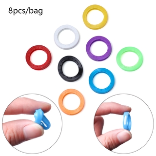 CRAPE 8pc/set moda hueco colores aleatorios bolsa organizador de silicona elástico llavero cubre Topper llavero titular (3)