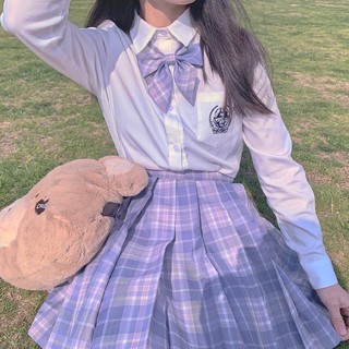 Xs-2xl-jk uniforme conjunto] blusa gaming chica celosía falda superior estudiante JK uniforme marinero traje plisado falda camisa estilo universitario (9)