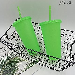 Botella de agua de alta capacidad PP paja verde beber vaso taza