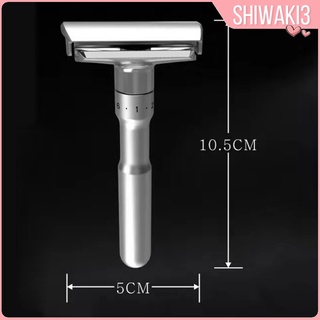 [Shiwaki3] maquinilla de afeitar de seguridad de doble borde de aleación de Zinc para hombre, afeitadora de barba y 5 cuchillas de afeitar