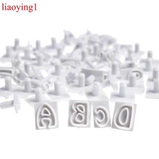 liaoying1 64 piezas de plástico del alfabeto cortadores de galletas de fondant molde superior e inferior art deco número de letras sellos (8)