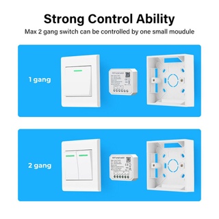 [instock] Tuya WiFi Mini Smart DIY Interruptor De Luz Módulo 1/2 Gang Life Control Remoto Trabajo Con Alexa Google Home/cl (4)